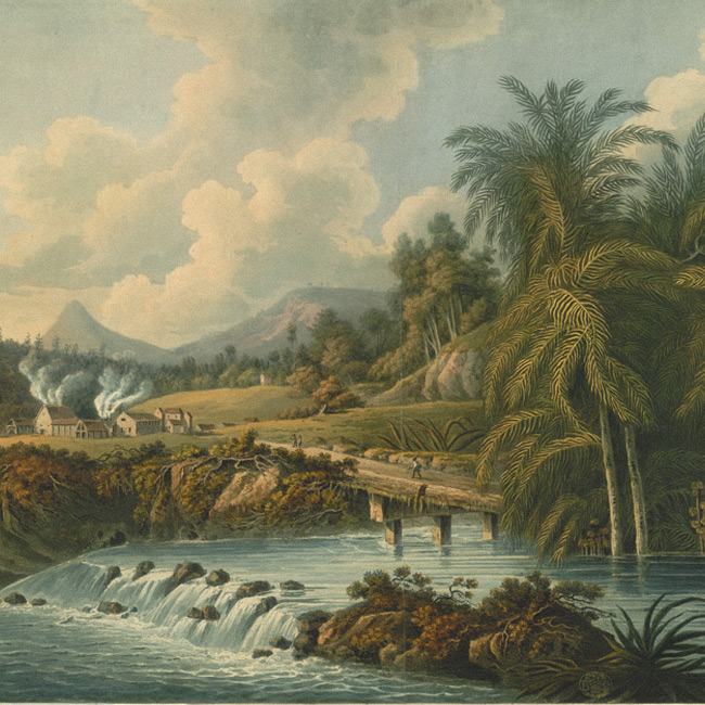 View Of The Bridge Across The Roaring River Near Bath, Jamaica by Louis Belanger