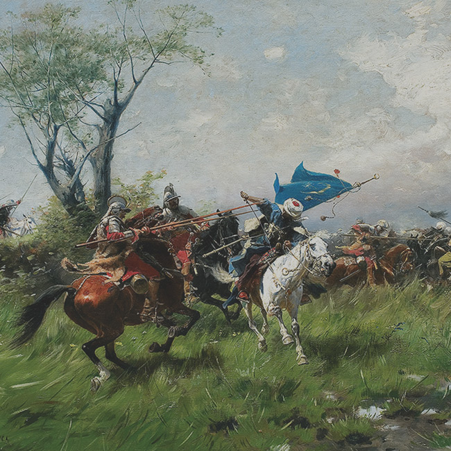 Cossacks fighting against Polish Hussars